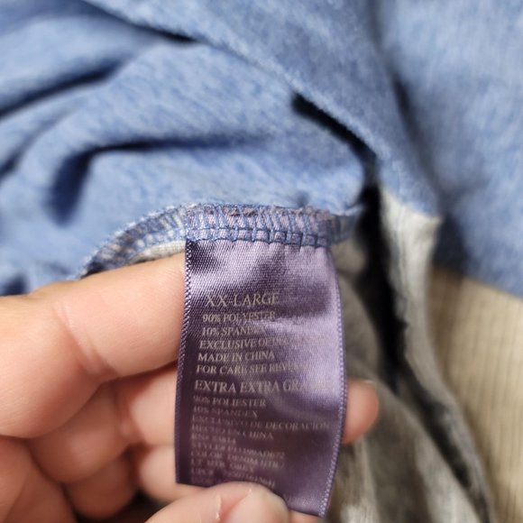 Serene Tangerine Denim Heather Lt Gray Hoodie Sweats Soft Pullover size XXL - Picture 5 of 5